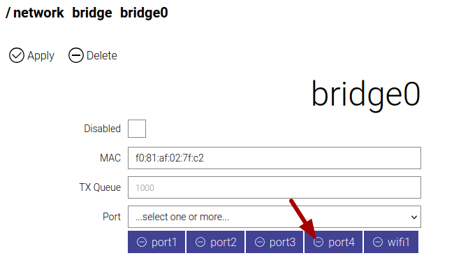 network bridge bridge0 del